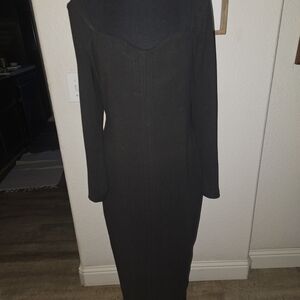 Elegant Black Long Sleeve Dress